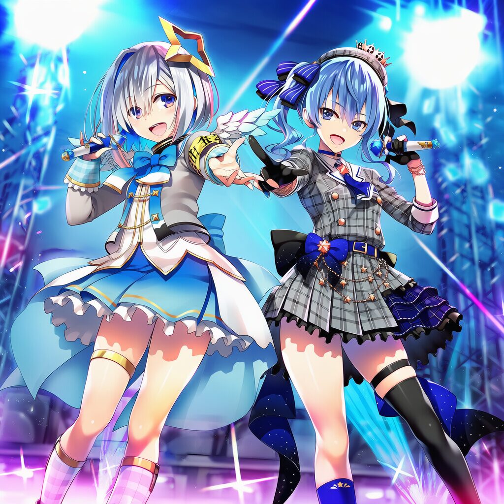 イラスト投稿 - ホロライブ 星街すいせい、天音かなた