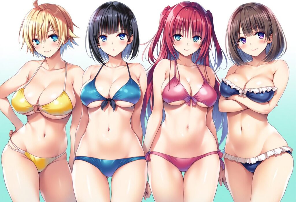 イラスト投稿 - 水着ハーレム