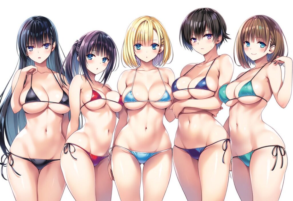 イラスト投稿 - 水着ハーレム