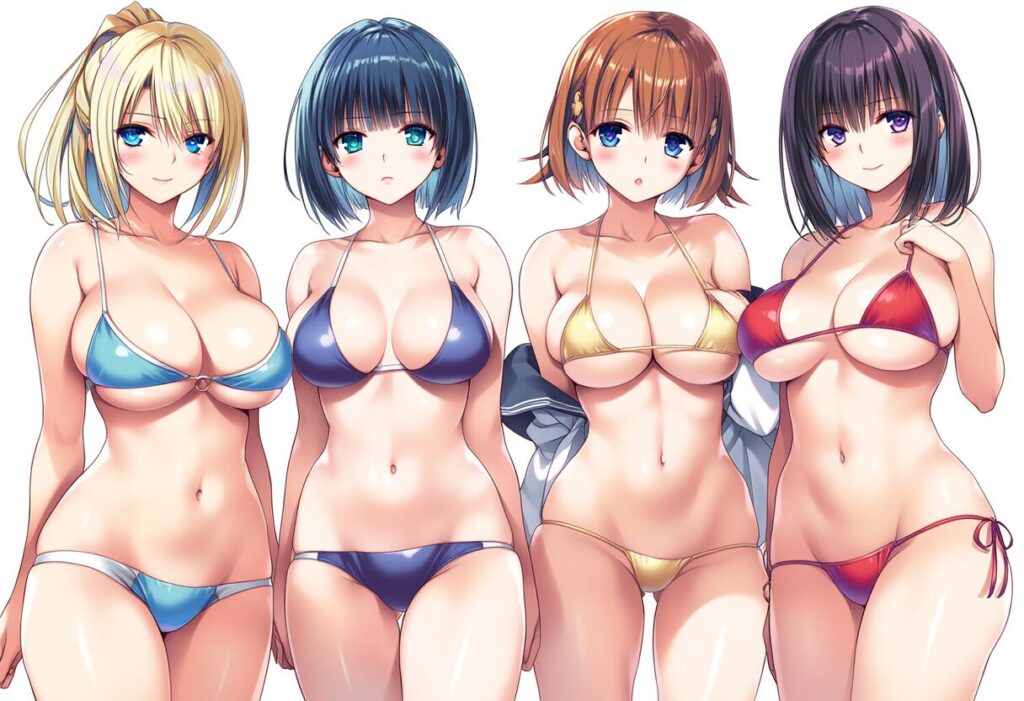 イラスト投稿 - 水着ハーレム