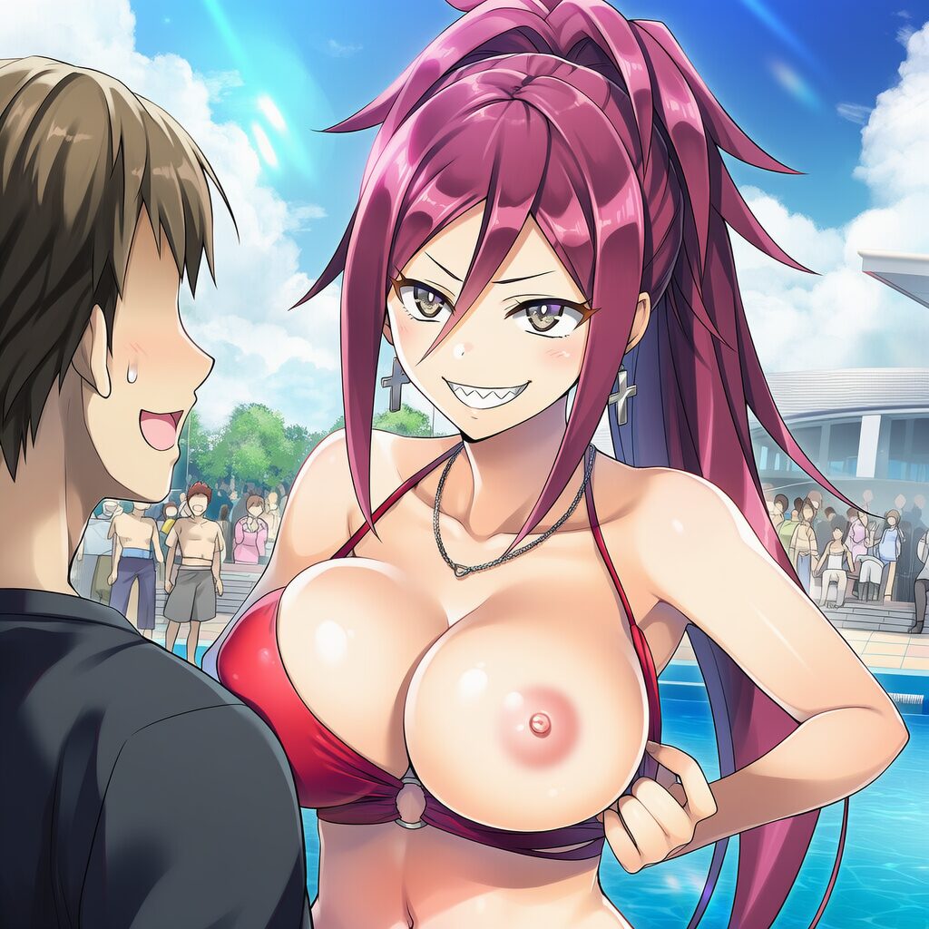 イラスト投稿 - パイ見せ露出