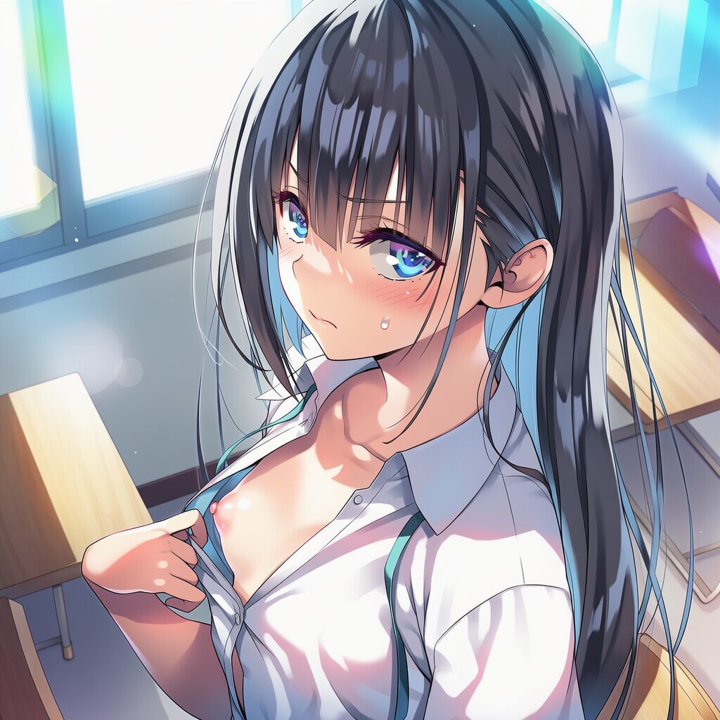 イラスト投稿 - 制服の隙間から